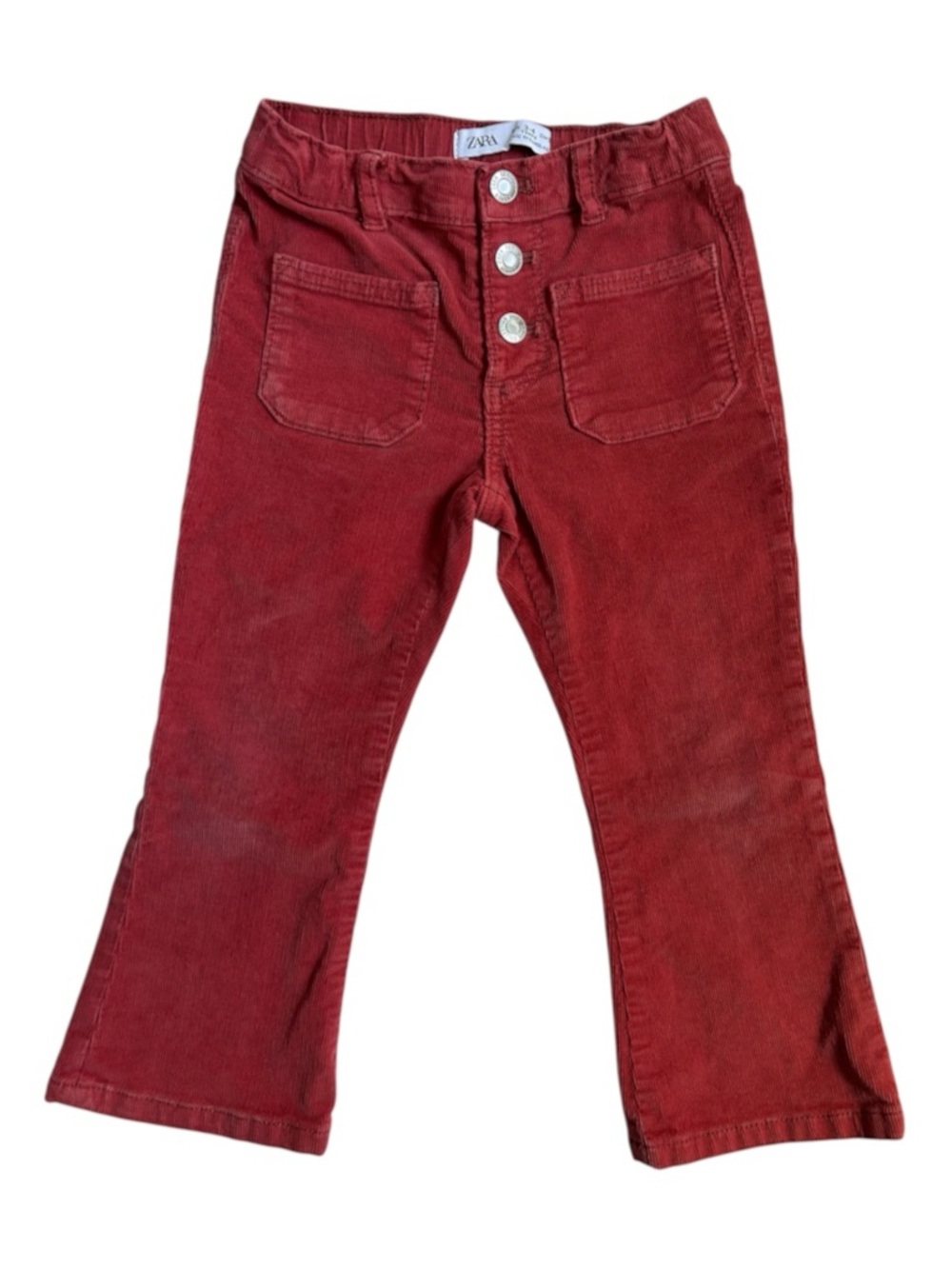 Zara Kids Corduroy Slightly Flared Pants - Rose-Rust Colour